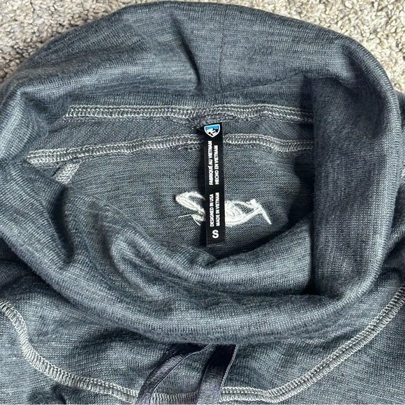 Kuhl Lea Dress Small Charcoal Gray Long Sleeve Cowl Neck Hiking Pockets Outdoor - Picture 8 of 13
